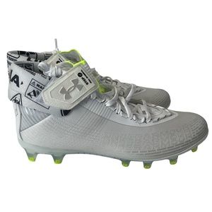 Under Armour Men's Highlight MC White/Silver Football Cleats Size 11 NWOB